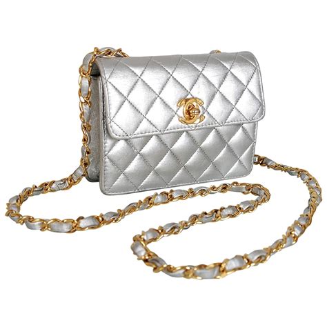 silver chanel mini bag|Chanel pleated bag.